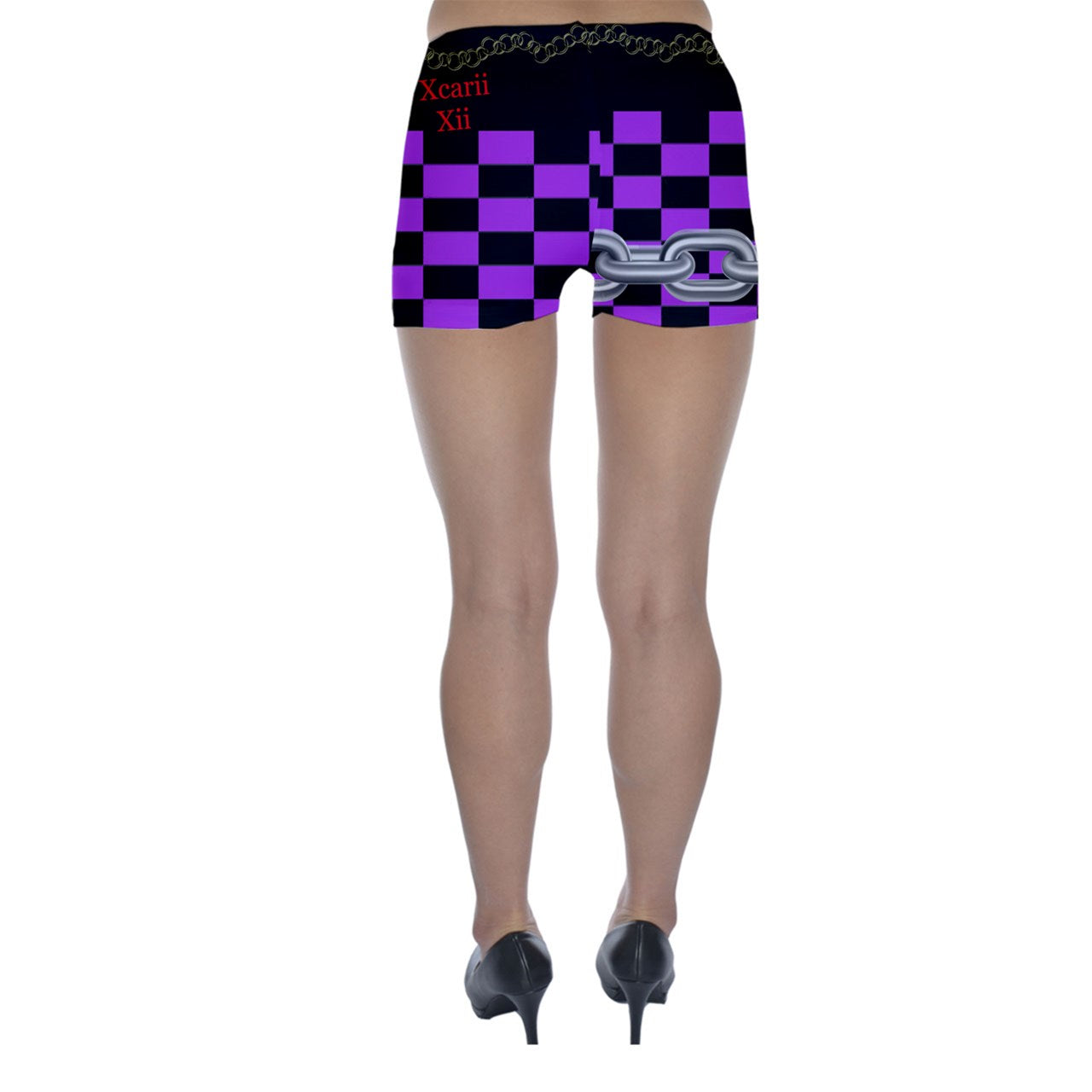Xcarii Xii Chained Pink Skinny Shorts