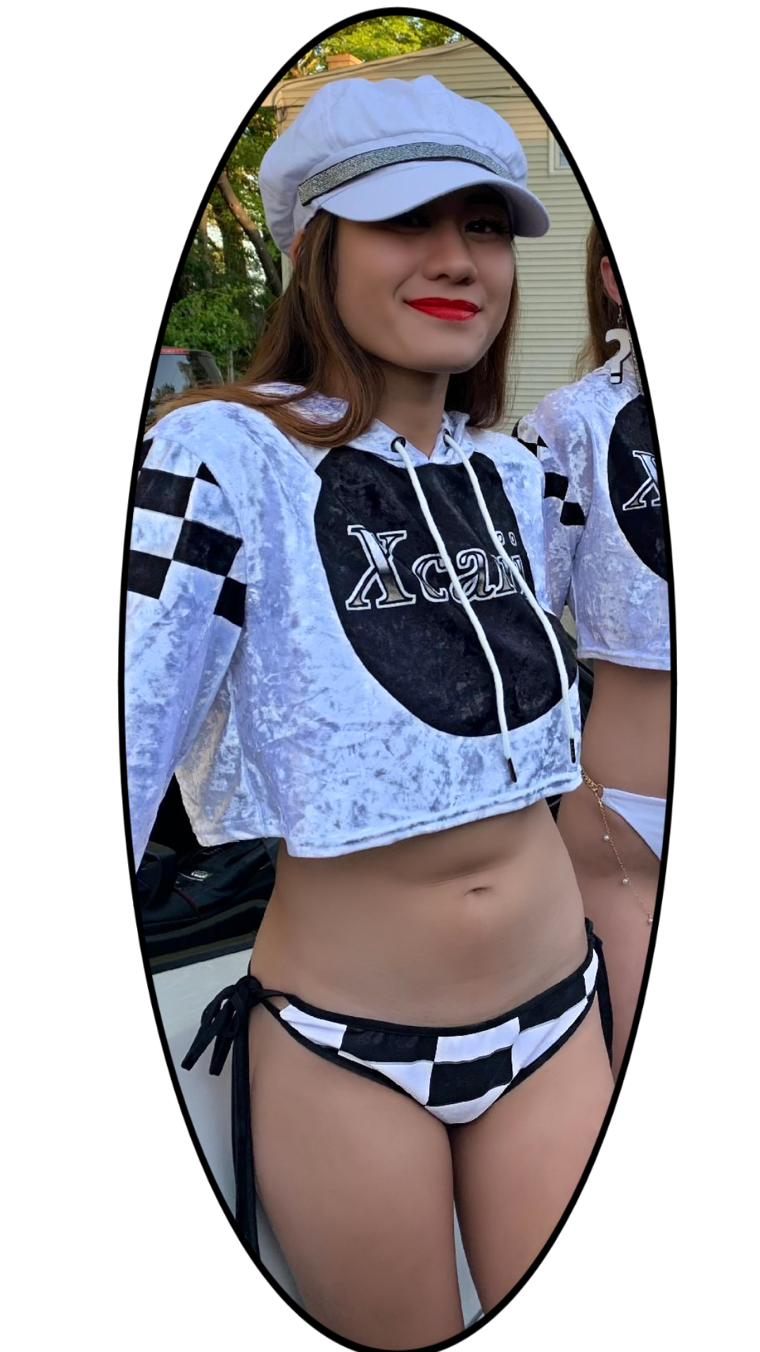 Xcarii Xii - Velvet Crop Hoodie.