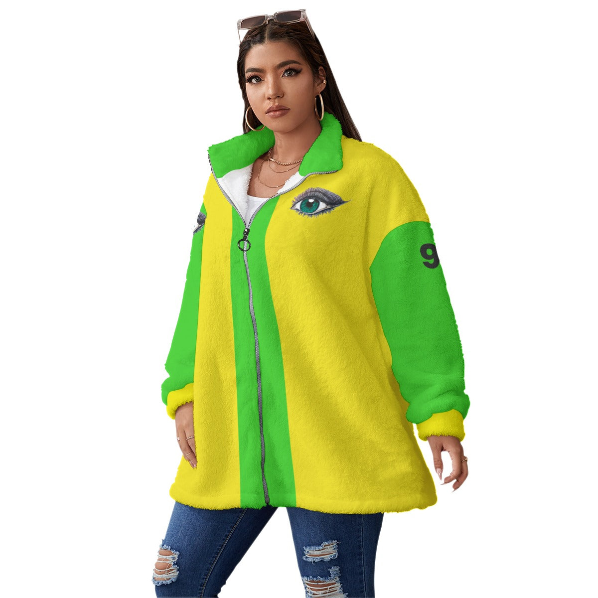 Brazil Futbol Strong Team Fleece Coat (Plus Size)