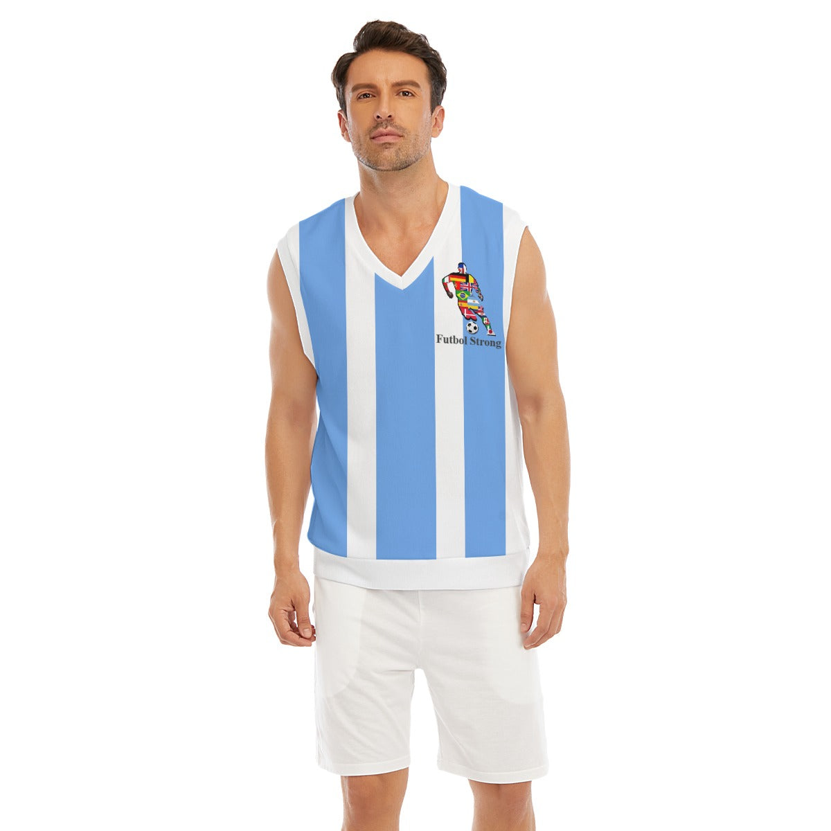 Futbol Strong Team Argentina Knitted V-neck Vest