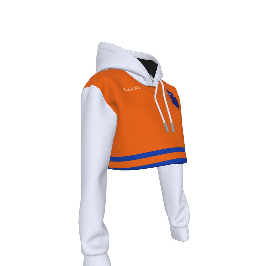 Xcarii Xii - Orange Eastside HS Women's Crop Top Hoodie