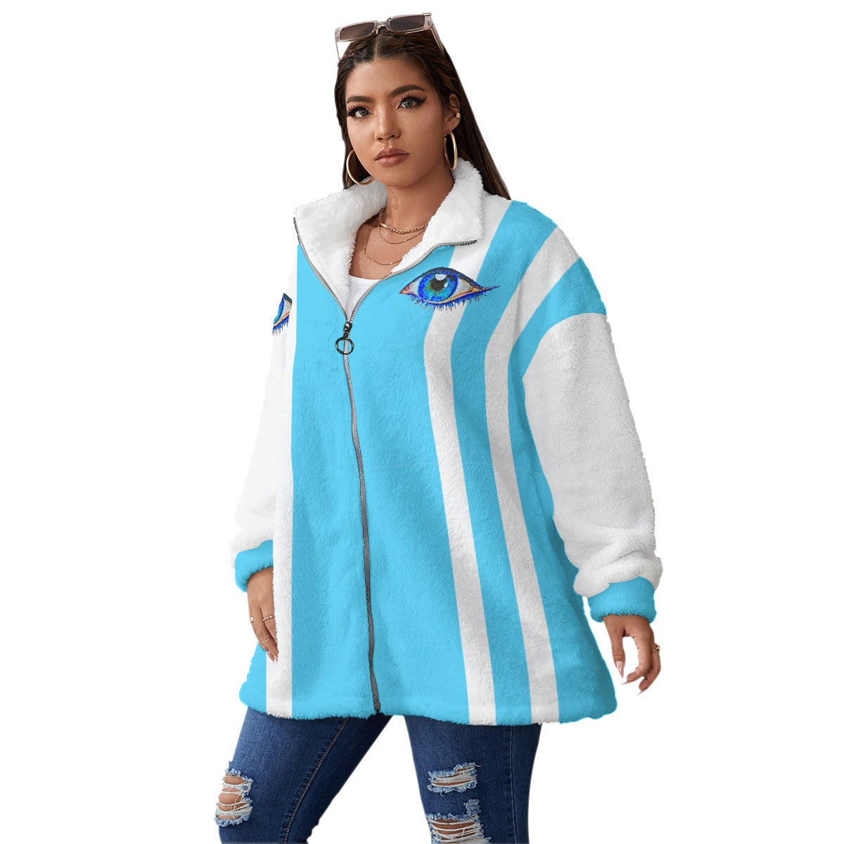 Xcarii Borg Fleece Wrap Coat - Team Futbol Argentina