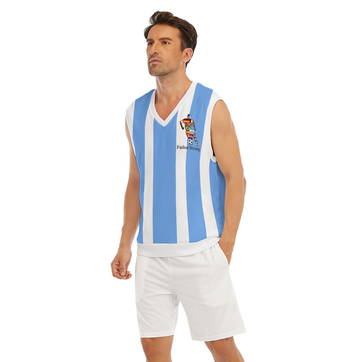 Futbol Strong Team Argentina Knitted V-neck Vest