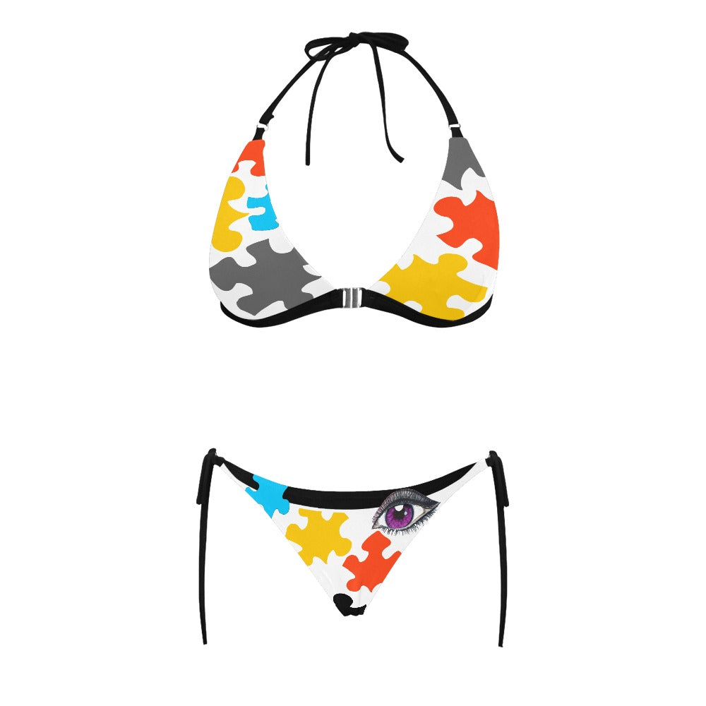 Xcarii Xii - Puzzle Factory Halter Bikini Swimsuit