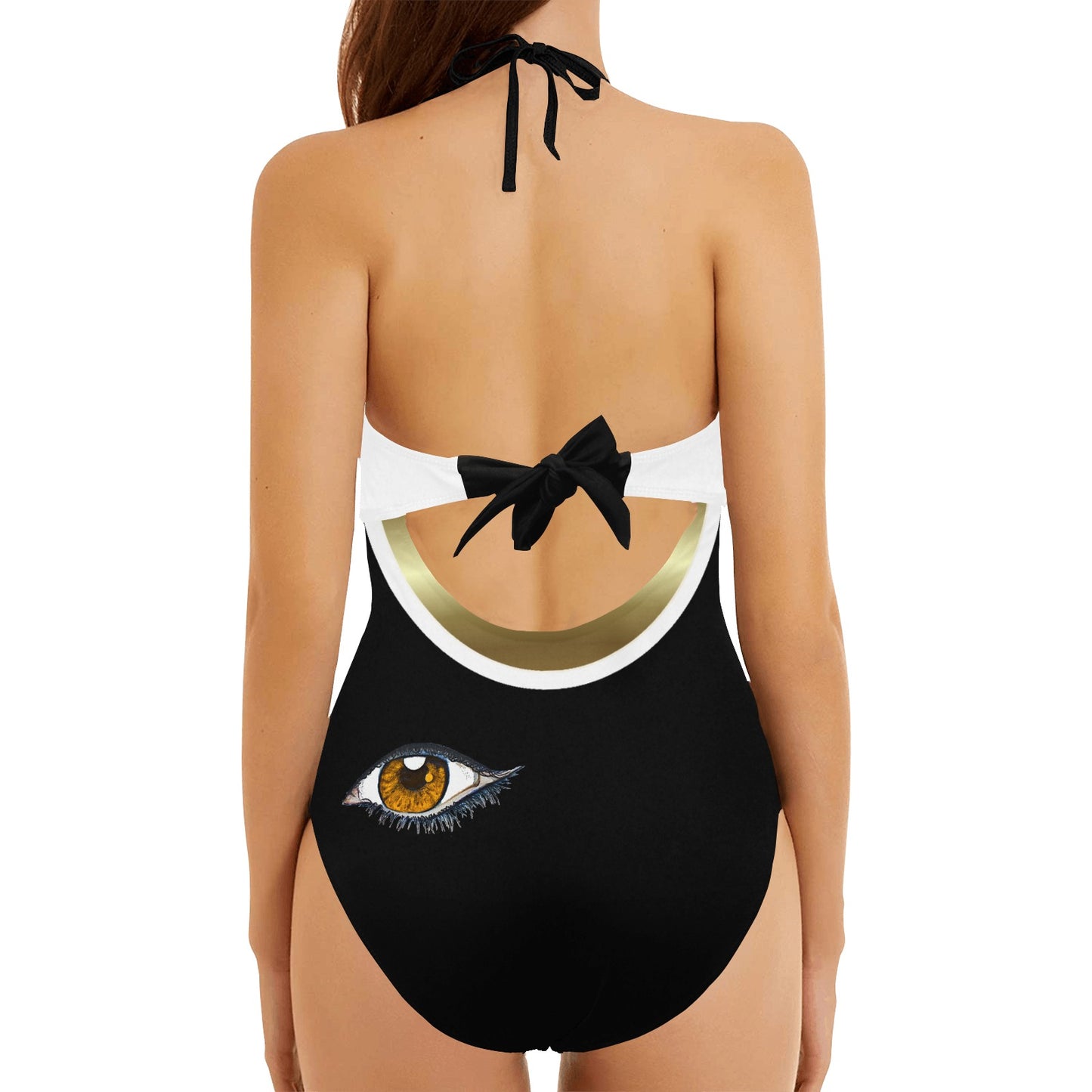 Women's Backless Bow Hollow Out Swimsuit (S17)