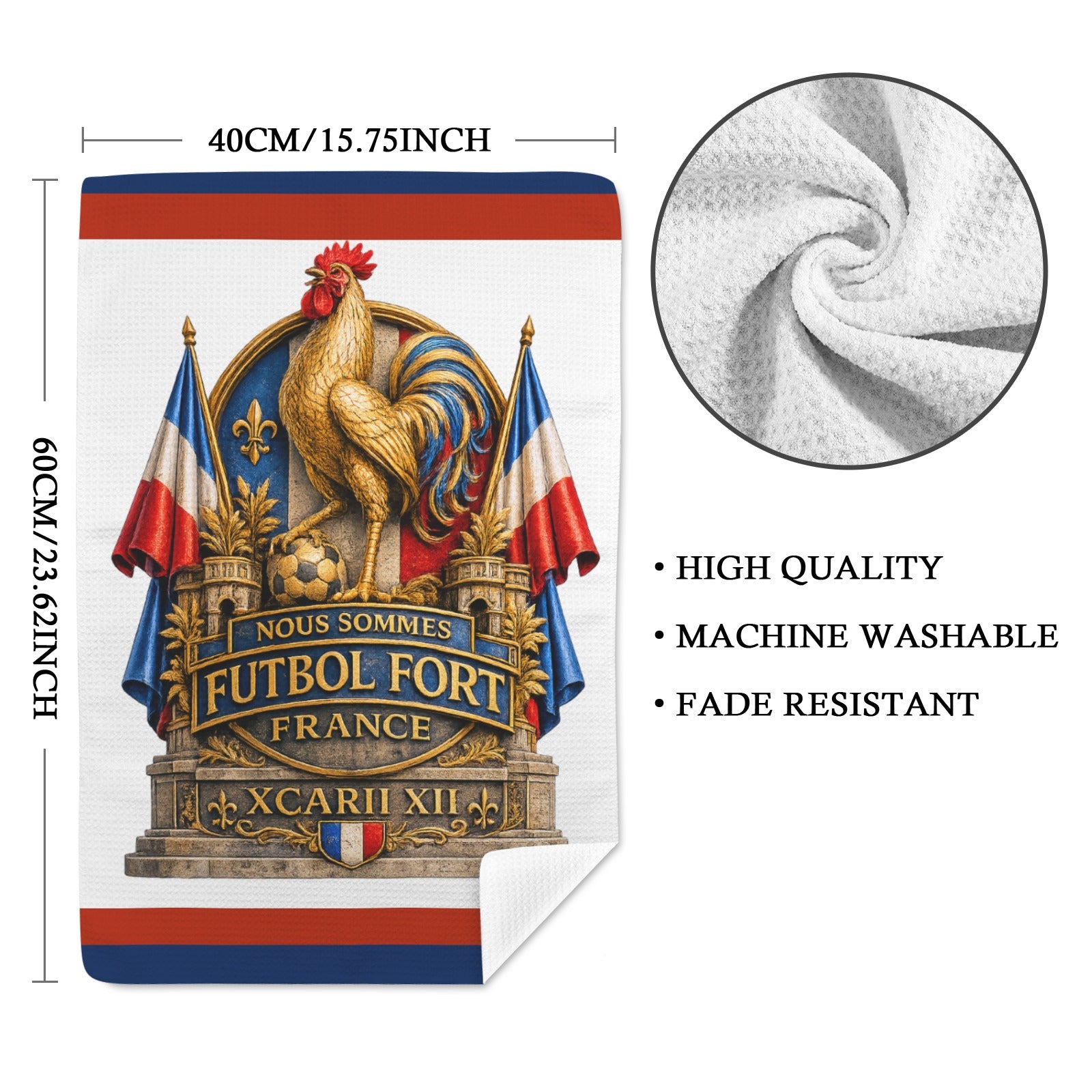 French - Guardians of Futbol Strong Rally Towel, by Xcarii Xii