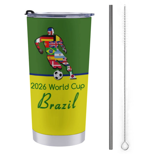 Brazil World Cup Travel Coffee Mug 20 Oz