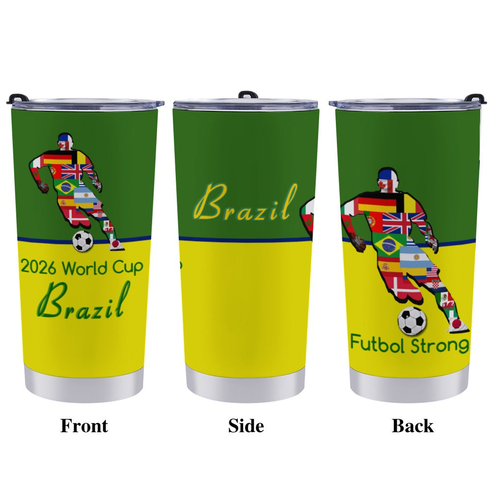 Brazil World Cup Travel Coffee Mug 20 Oz