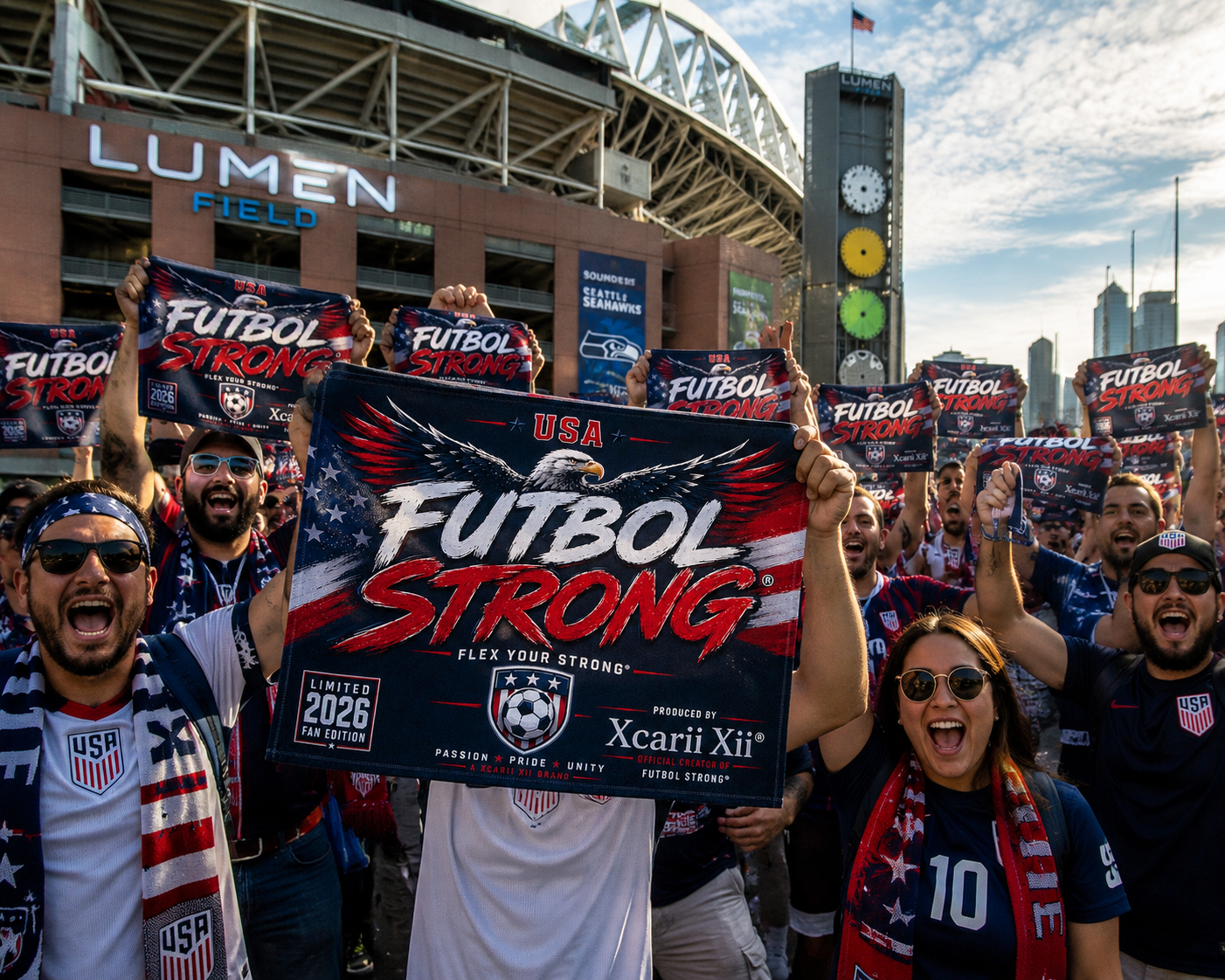 Xcarii Xii - Limited Edition, Futbol Strong Team USA Rally Towel.