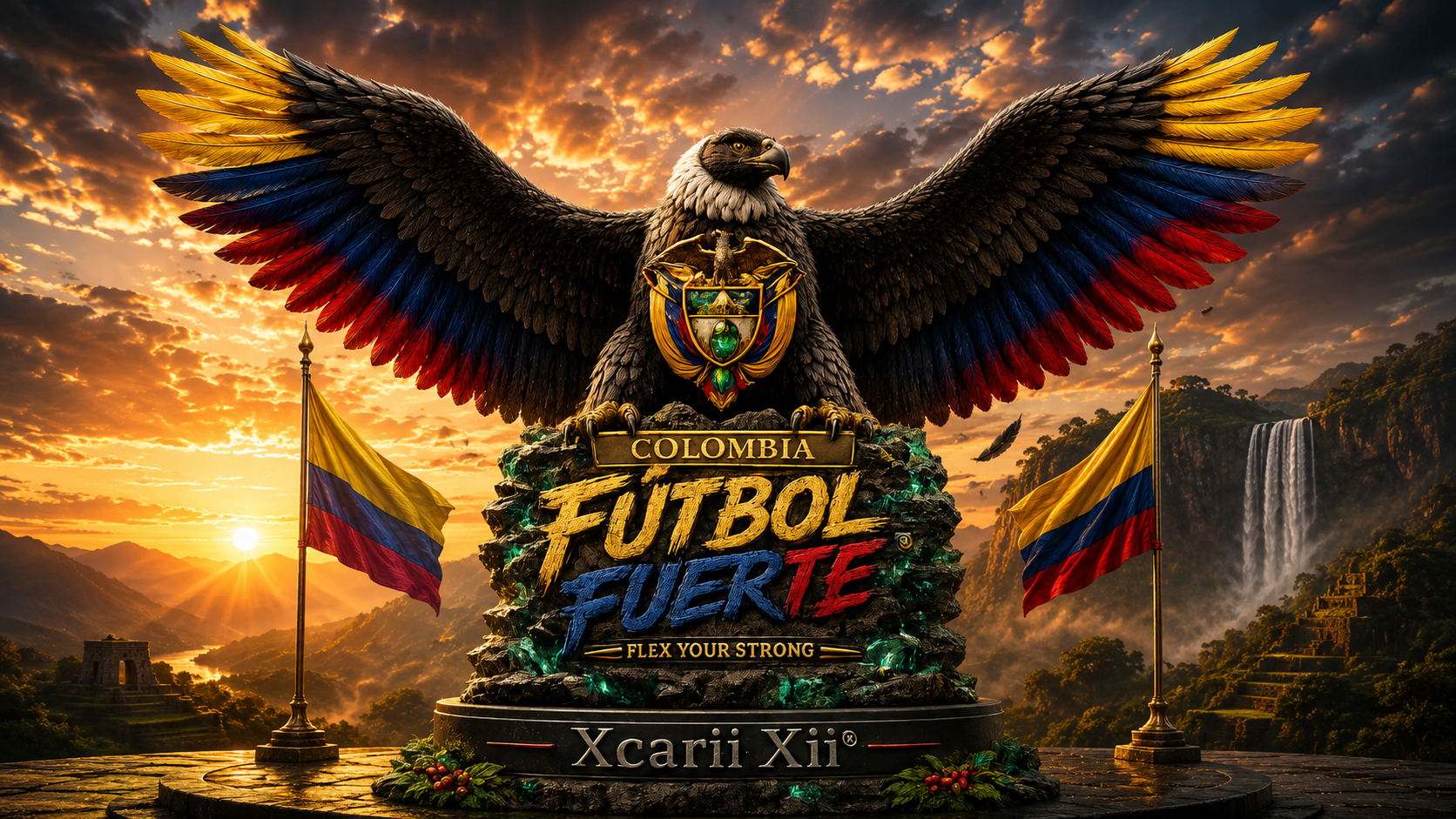 Colombia - Guardians of Futbol Strong Rally Towel, by Xcarii Xii