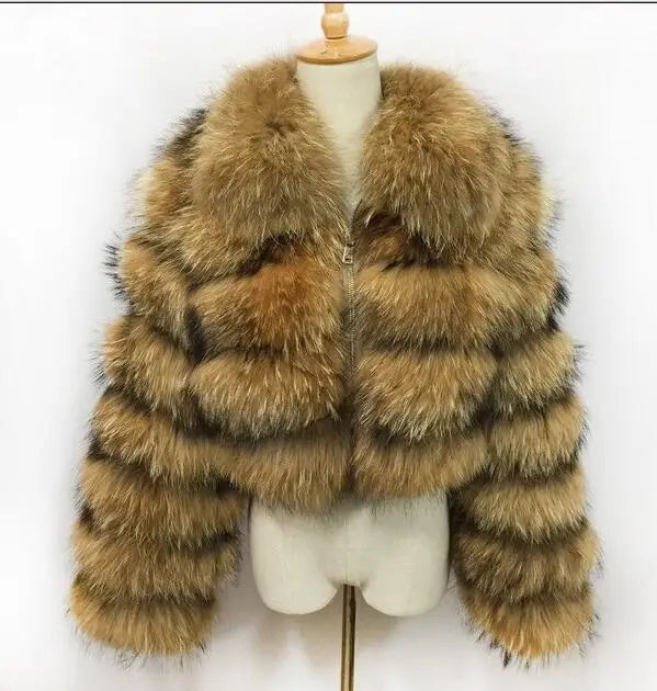 Xcarii Xii - Cropped Warm Coat Winter Faux Fox