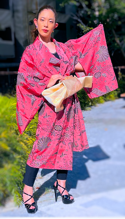 Rosy Rose Hand Crafted Japanese Kimono