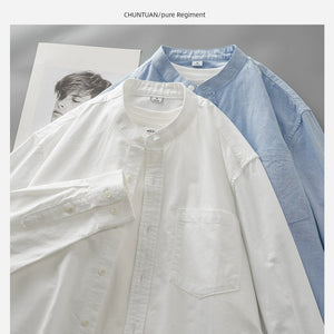 Xcarii Xii - Japanese-Style Oxford Casual Shirt