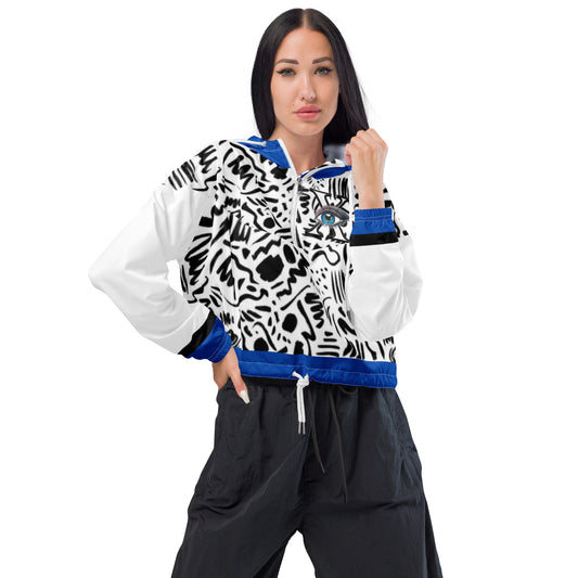 Xcarii Xii - Blue Rim Women’s cropped windbreaker