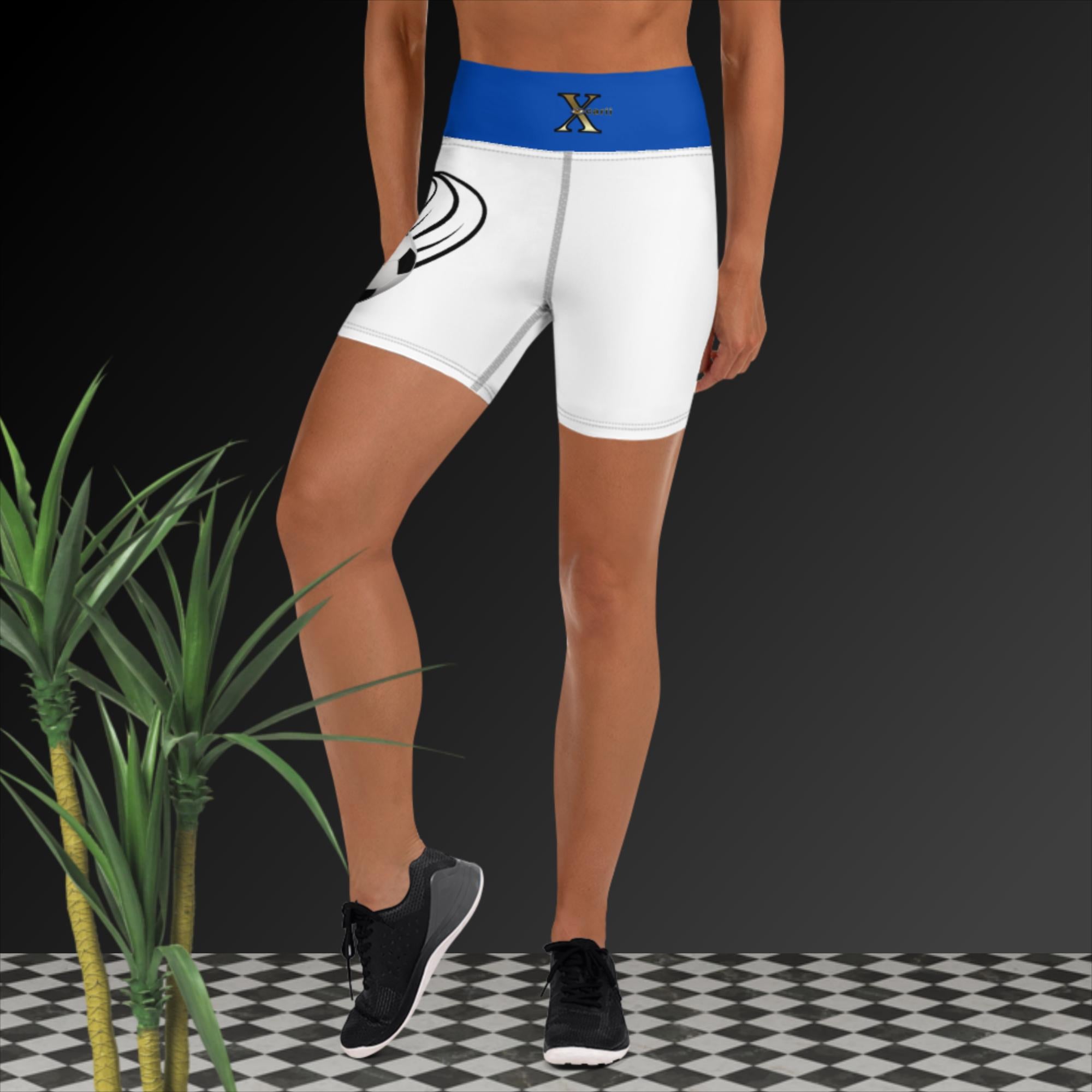 Xcarii Xii - Blue Rim Yoga Shorts