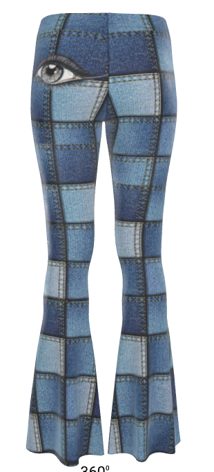 Xcarii Xii - Blue Flared Leggings (High Waist)