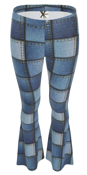 Xcarii Xii - Blue Flared Leggings (High Waist)