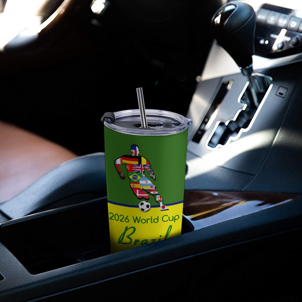 Brazil World Cup Travel Coffee Mug 20 Oz