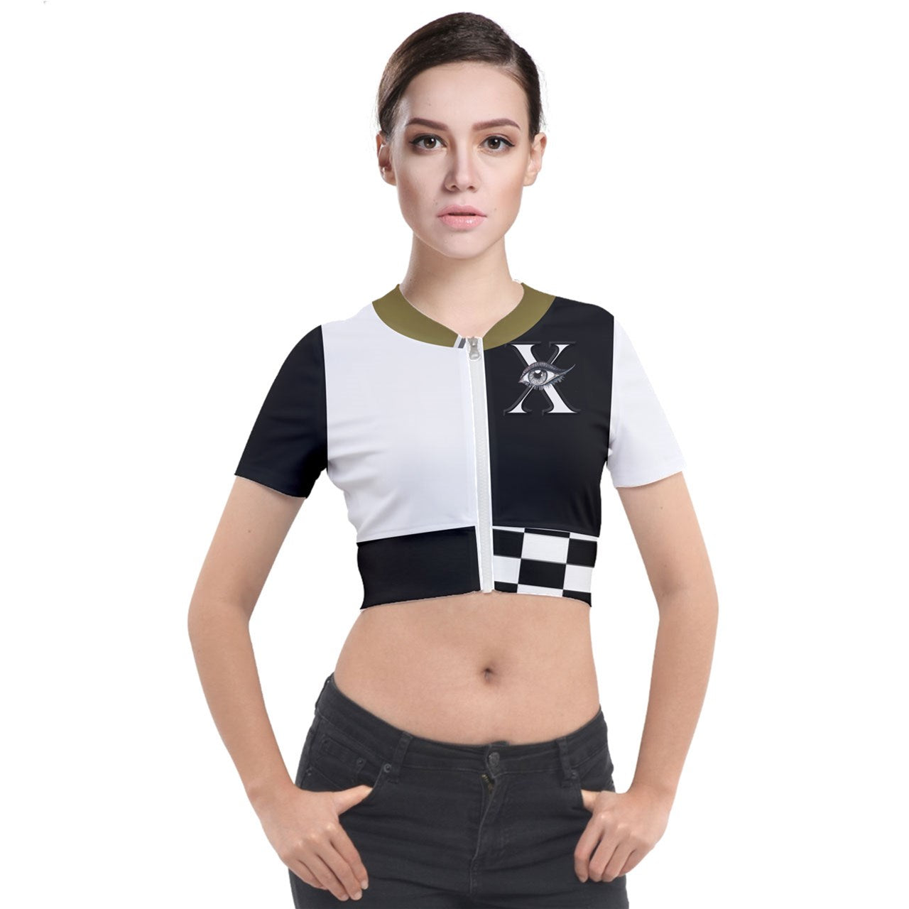 Xcarii Xii - BW Short Sleeve Cropped Jacket