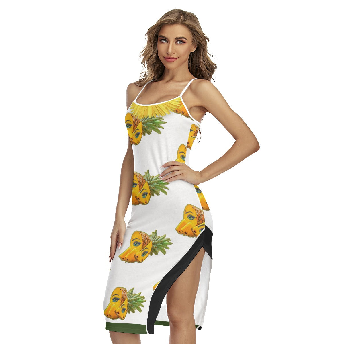 Xcarii Xii Pineapple Back Cross Cami Dress (REGULAR)