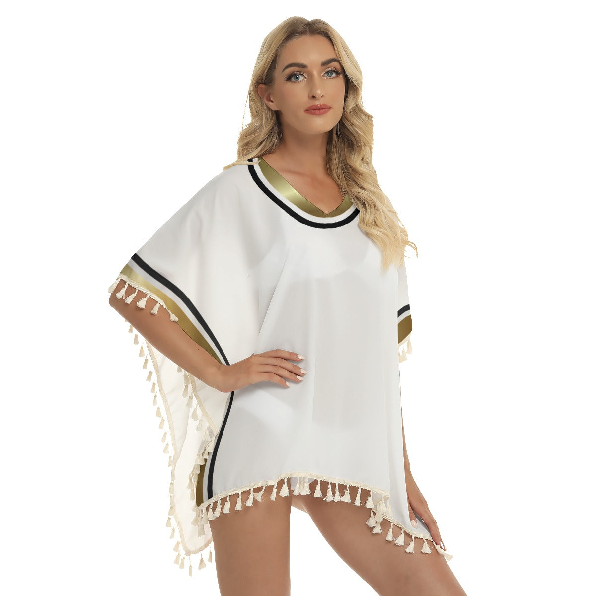 Xcarii Xii - Golden Square Fringed Shawl