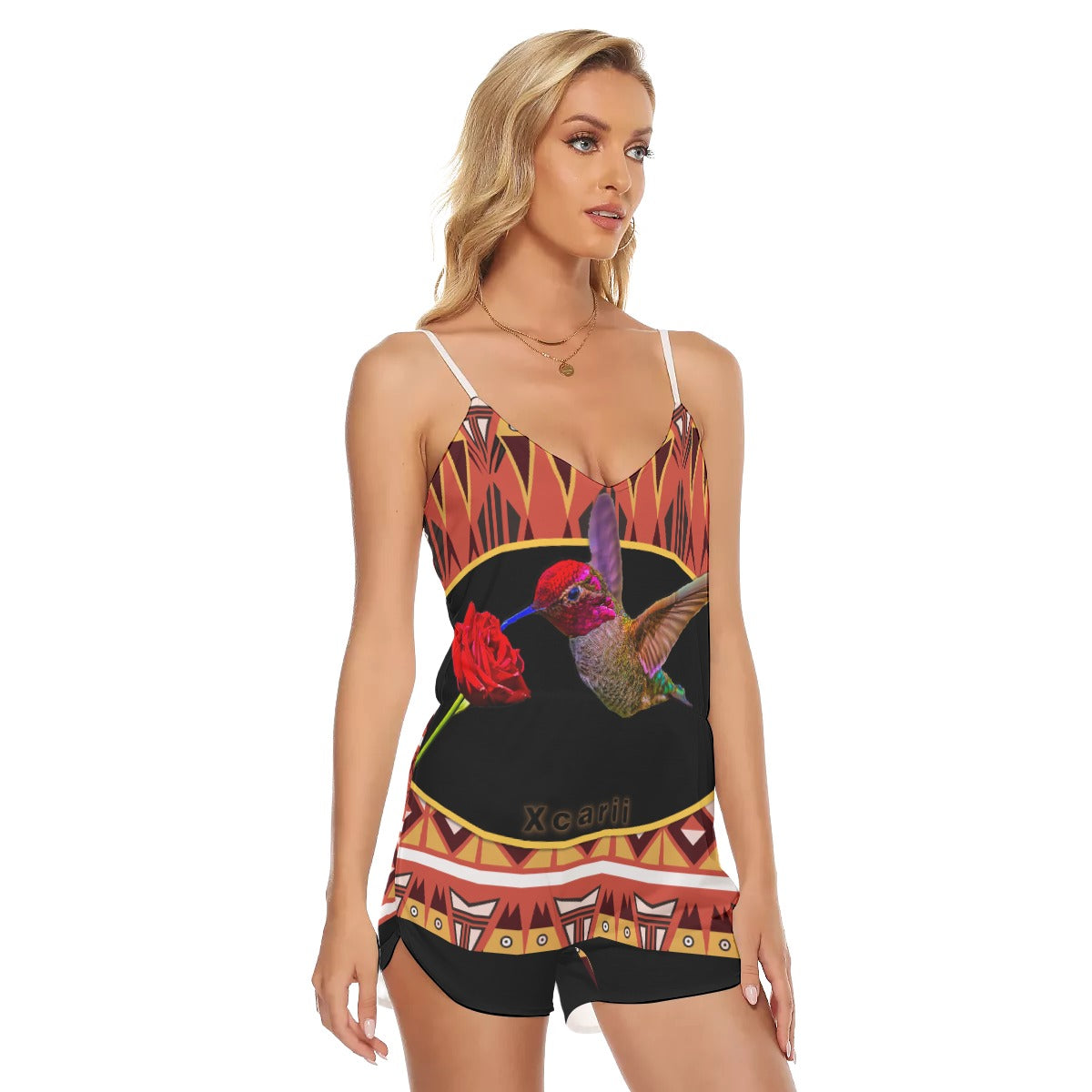 Xcarii Xii - Summer V-neck Cami Romper