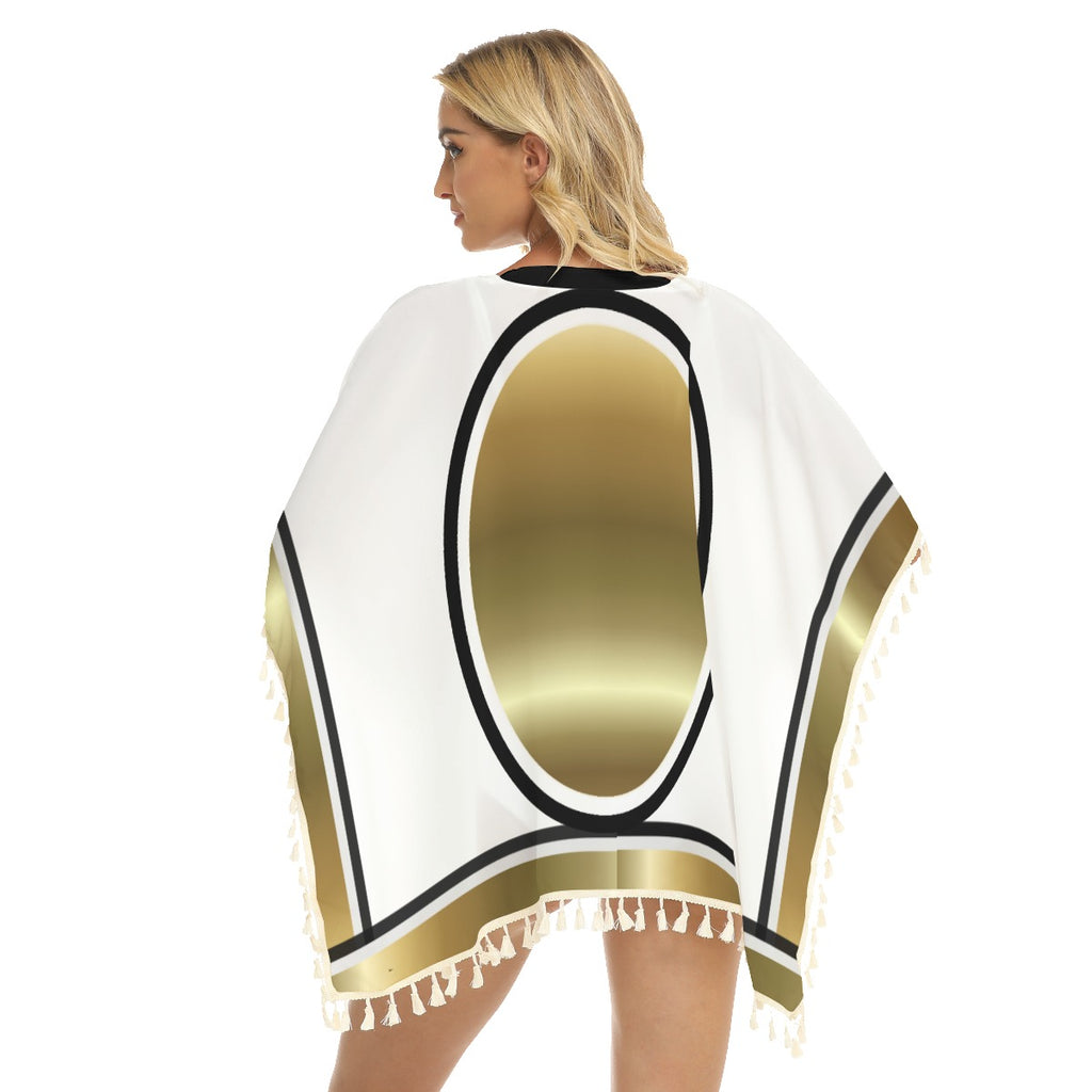 Xcarii Xii - Golden Square Fringed Shawl - REG