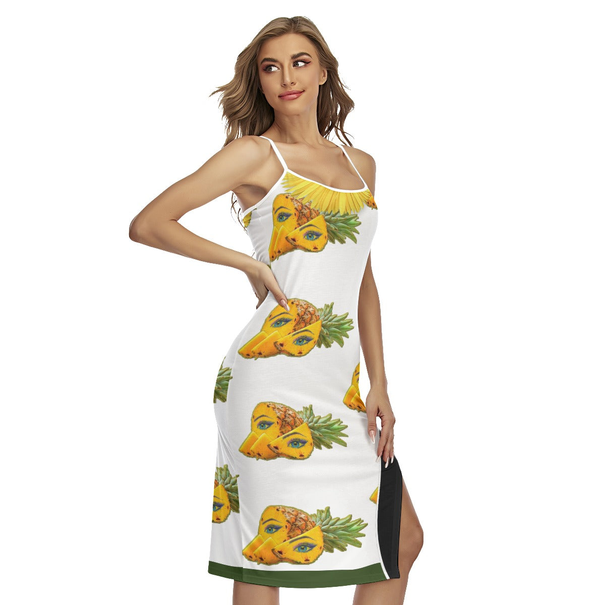Xcarii Xii Pineapple Back Cross Cami Dress (REGULAR)
