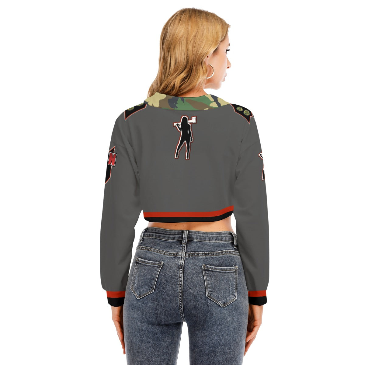CHOP NATION  Cropped Sweatshirt With Long Sleeve