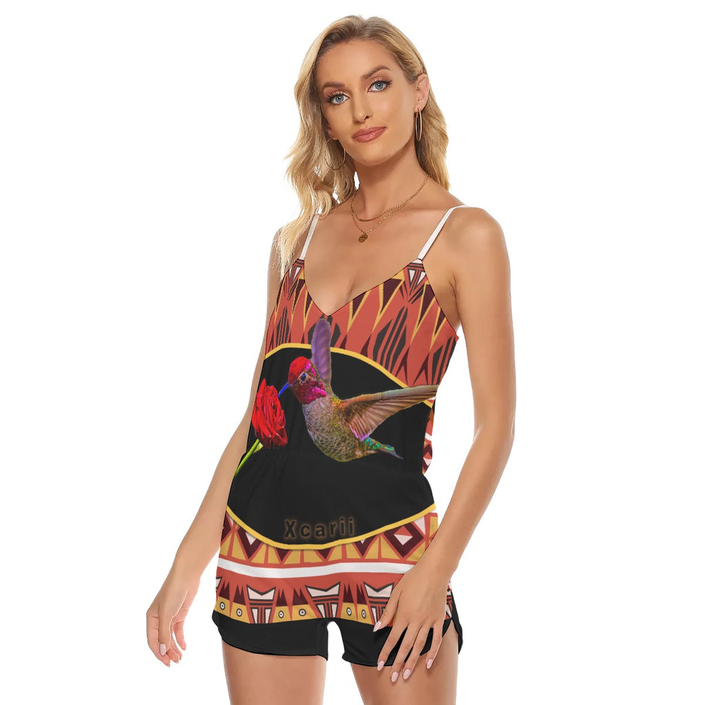 Xcarii Xii - Summer V-neck Cami Romper
