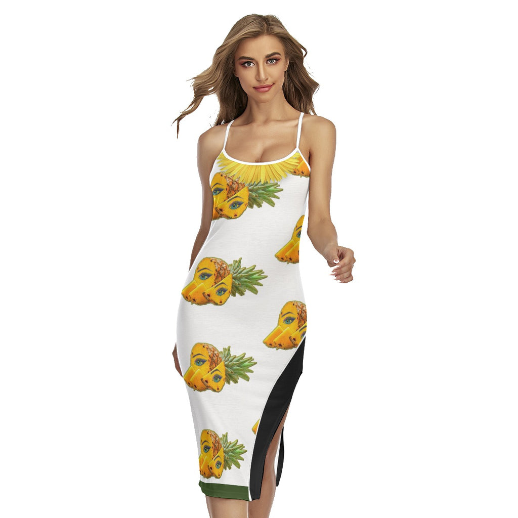 Xcarii Xii Pineapple Back Cross Cami Dress (REGULAR)