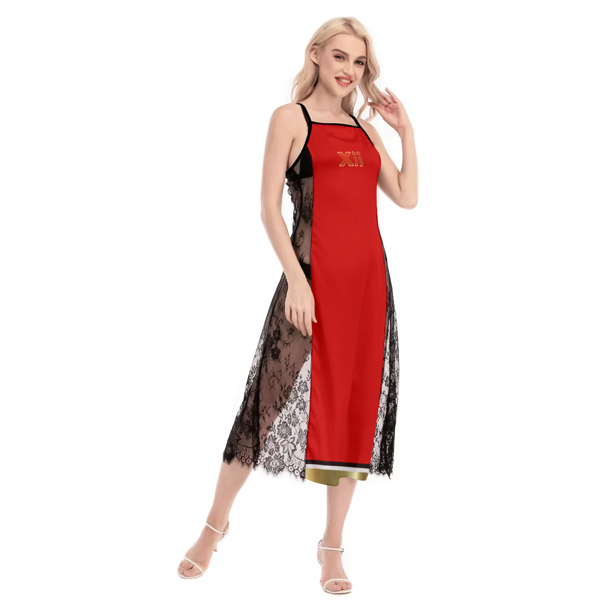 Xcarii Xii Red Lace Cami Cross Back