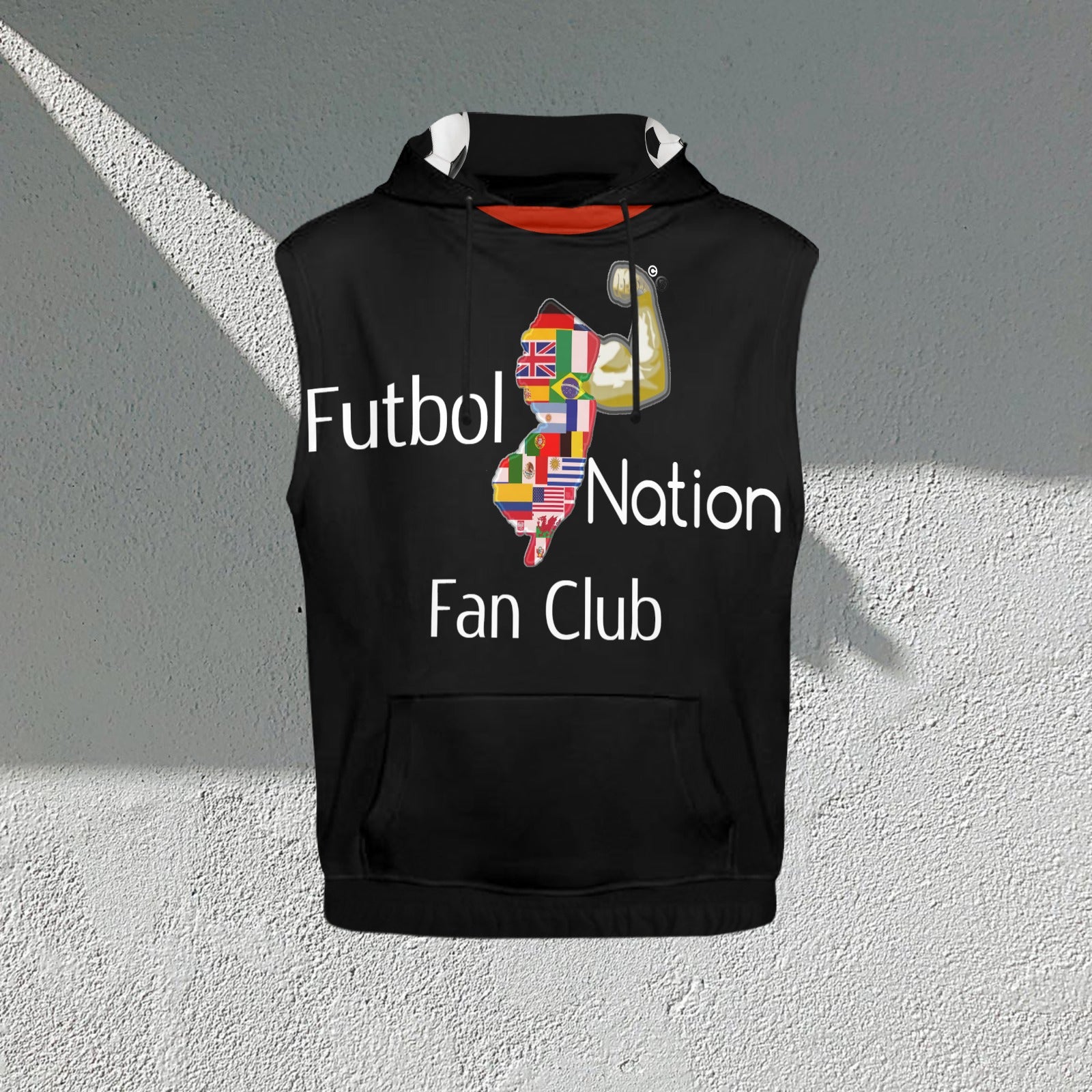 Xcarii - Futbol Nation  Sleeveless Hoodie (Model H15)