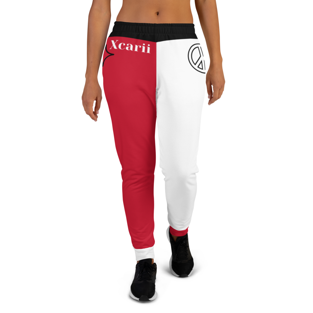 Xcarii Xii - Red & White Women's Joggers