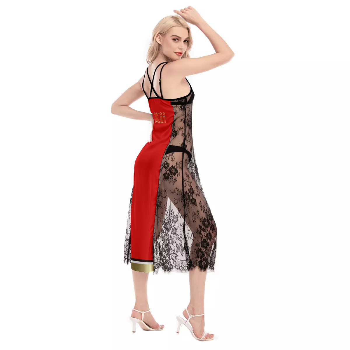 Xcarii Xii Red Lace Cami Cross Back