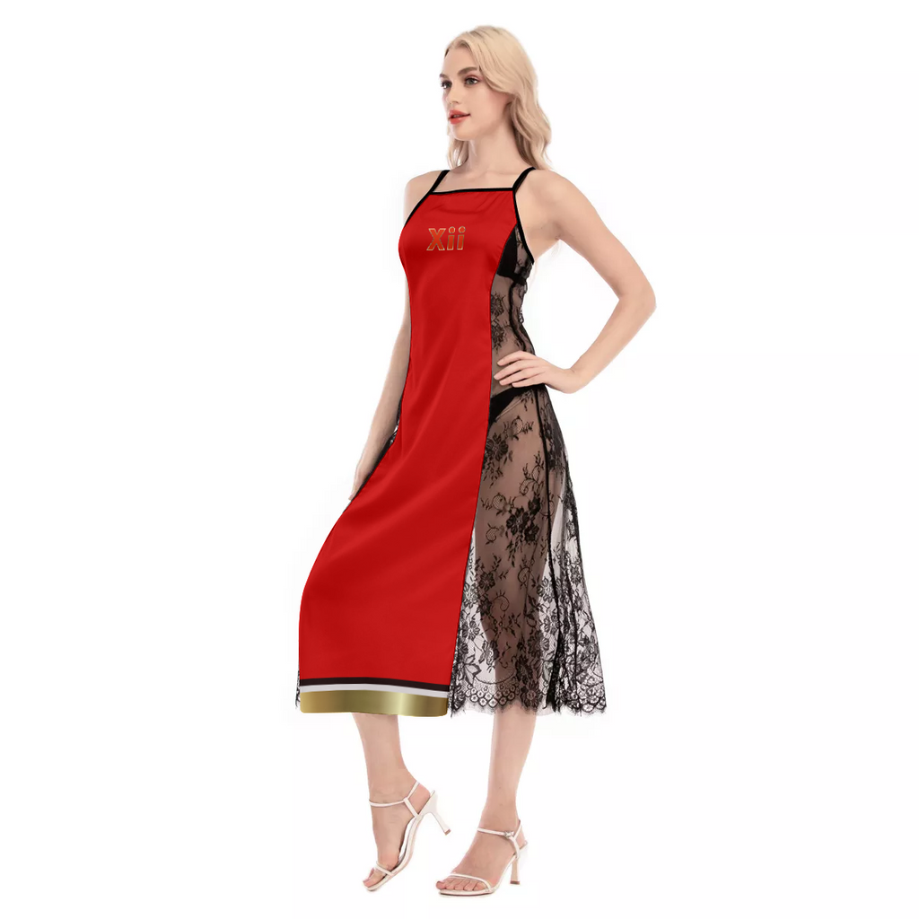 Xcarii Xii Red Lace Cami Cross Back