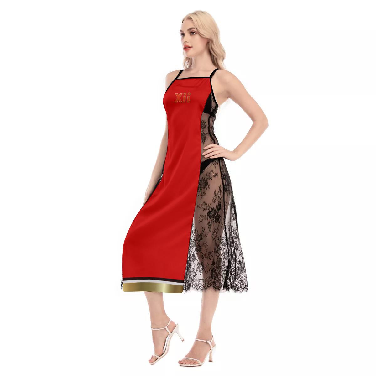 Xcarii Xii Red Lace Cami Cross Back