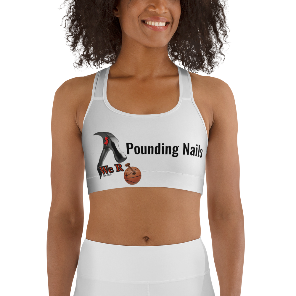 We R Fan Club's Pounding Nails Sports bra