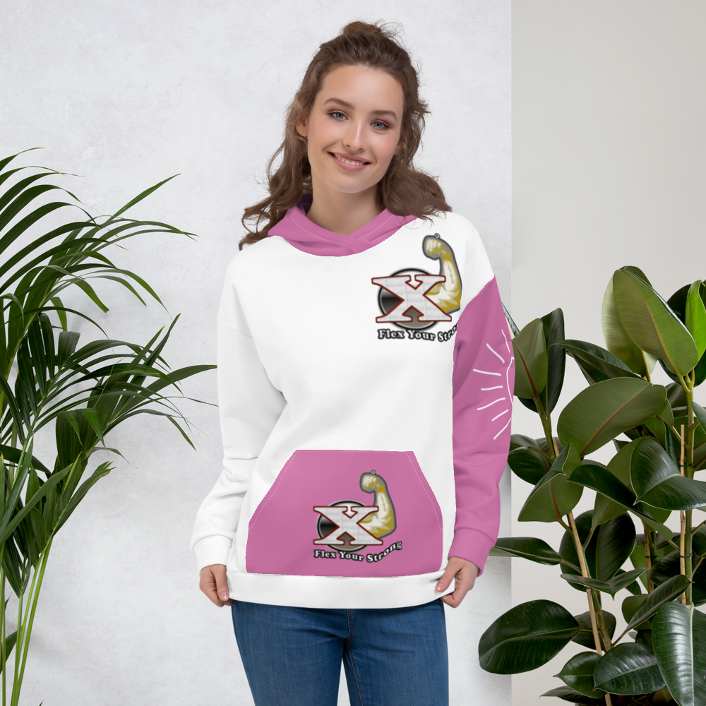 Flex Strong, Xcarii Pink Unisex Hoodie