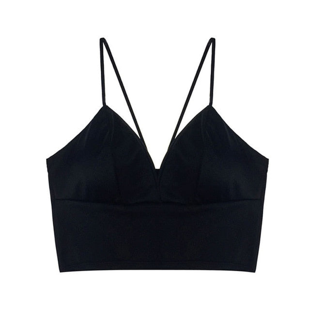 Xcarii - Satin Crop Tops Women Wireless Bralette.