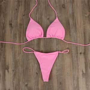 Xcarii -  Women's micro bikini suit swimsuit - Solid Colors