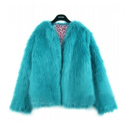 Xcarii - Fluffy Warm Faux Fur Coat