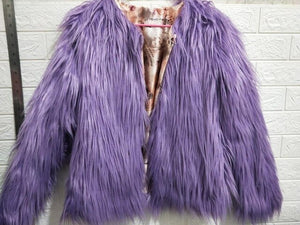 Xcarii - Lady Long Fur Outerwear Coat .