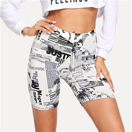Flex youR Strong -  Modern Lady Black and White Cycling Crop Short